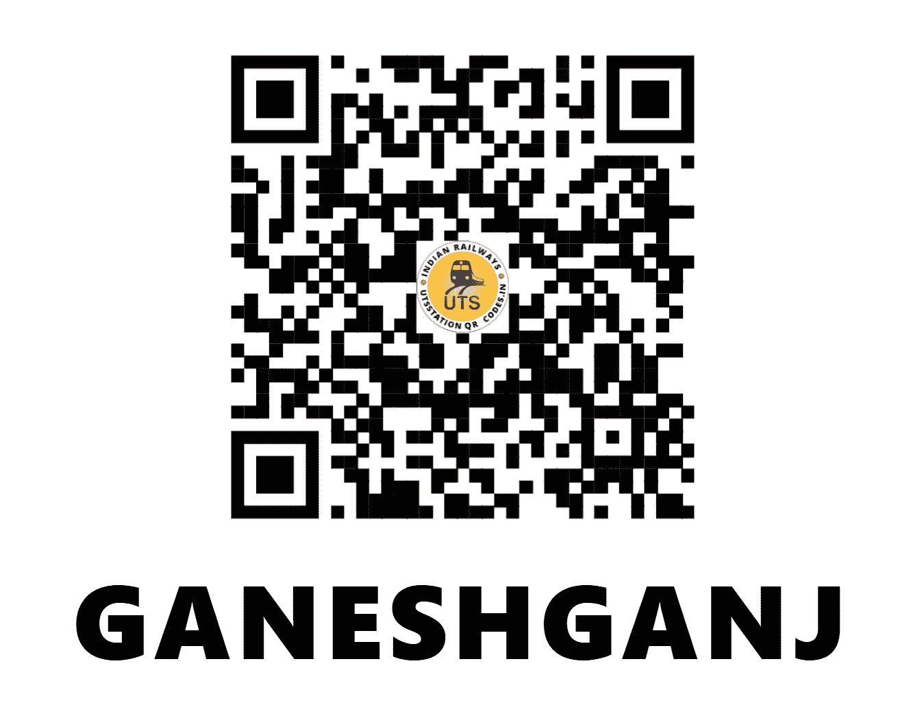 UTS QR Code for GANESHGANJ - GAJ - WC (MADHYA PRADESH)